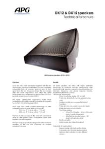 DX12 & DX15 speakers Technical brochure Multi purpose speakers DX12 & DX15  Overview