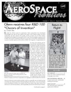 SEPTEMBER[removed]Volume 7 Glenn receives four R&D 100 