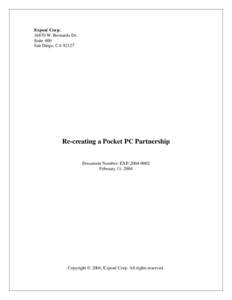 Re-creating a Pocket PC Partnership