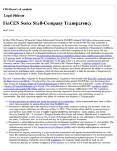 FinCEN Seeks Shell-Company Transparency