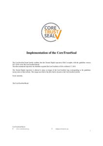 CoreTrustSeal 2016 for Repository FDAT