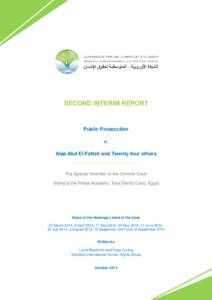 SECOND INTERIM REPORT  Public Prosecution v. Alaa Abd El-Fattah and Twenty-four others
