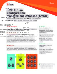 Information technology management / Information technology / Computing / Configuration management database / BMC Software / ITIL / Configuration Management / IT service management / Data quality / UCMDB / Visual CMDB
