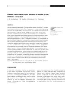 Q IWA Publishing 2006 Journal of Water and Health | 04.2 | Nutrient removal from septic effluents as affected by soil thickness and texture
