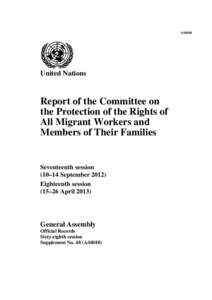 A[removed]United Nations Report of the Committee on the Protection of the Rights of