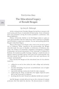 THE CUTTING EDGE  The Educational Legacy of Ronald Reagan  256