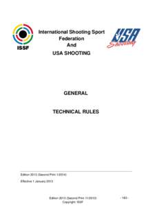 International Shooting Sport Federation And USA SHOOTING  GENERAL