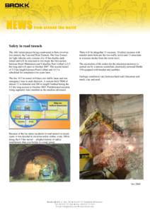 NEWS  from around the world Safety in road tunnels The A86 tunnel project being constructed in Paris involves