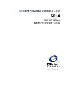 Efficient Networks Business ClassBusiness Gateway  User Reference Guide