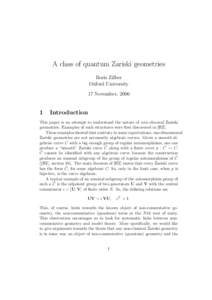 A class of quantum Zariski geometries Boris Zilber Oxford University 17 November, 