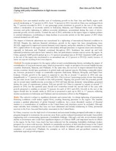 Global Economic Prospects: Coping with policy normalization in high-income countries East Asia and the Pacific  January 2014