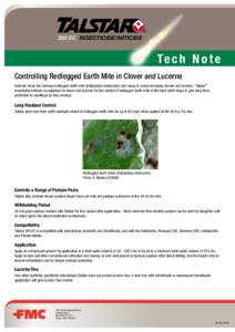 ®  250 EC INSECTICIDE/MITICIDE Te c h N o t e Controlling Redlegged Earth Mite in Clover and Lucerne