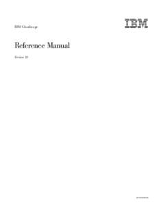 IBM Cloudscape   Reference Manual Version 10