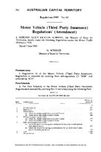 702  AUSTRALIAN CAPITAL TERRITORY Regulations[removed]No. II 1