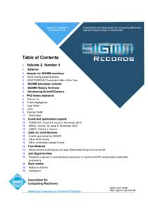 Volume 2, Number 4 December 2010 Published by the Association for Computing Machinery Special Interest Group on Multimedia