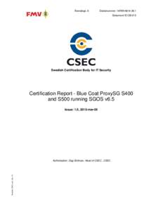 Microsoft Word - Certification Report - Blue Coat