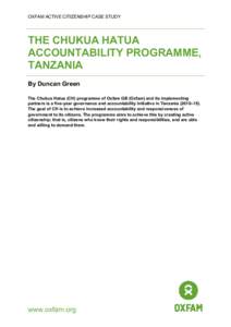 The Chukua Hatua accountability programme, Tanzania