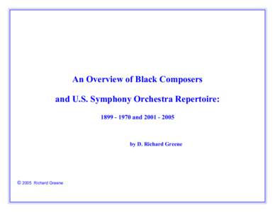 Symphony Orchestra Performances of Works by Black Composers: [removed]