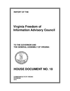 REPORT OF THE VIRGINIA BOARD OF EDUCATION