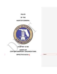 RULES OF THE AUDITOR GENERAL CHAPTERAUDITS OF