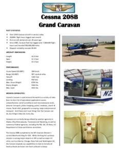 Cessna 208B Grand Caravan FLEET STATISTICS:   