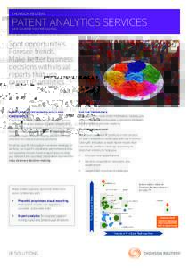 THOMSON REUTERS  Patent ANALYTICS Services see where you’re going  Spot opportunities.