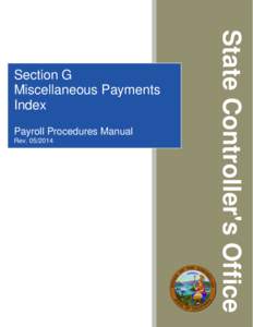 PPM Section G Misc Payments Index