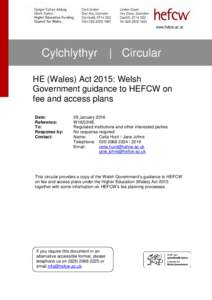 www.hefcw.ac.uk  Cylchlythyr | Circular