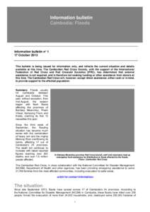 Information bulletin Cambodia: Floods Information bulletin n° 1 17 October 2013