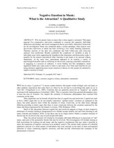 Empirical Musicology Review  Vol. 6, No. 4, 2011 Negative Emotion in Music: What is the Attraction? A Qualitative Study