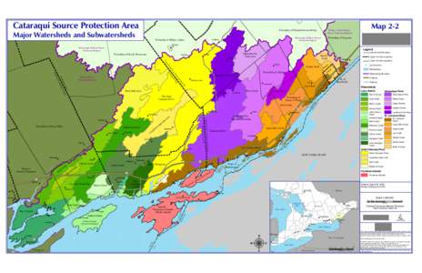 Cataraqui Source Protection Area Major Watersheds and Subwatersheds Township of Elizabethtown Kitley Township of Rideau Lakes