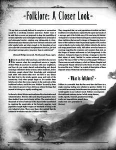 Folklore  -Folklore: A Closer Look- (Howard Phillips Lovecraft,