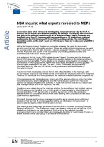 NSA inquiry: what experts revealed to MEPs  Article:13]