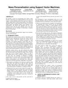 Humancomputer interaction / Recommender systems / Social information processing / Collective intelligence / Personalization / Collaborative filtering / GroupLens Research / Support vector machine / News aggregator / Machine learning / Facebook / Automatic summarization