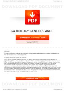 BOOKS ABOUT GA BIOLOGY GENETICS AND MEIOSIS TEST QUESTIONS  Cityhalllosangeles.com GA BIOLOGY GENETICS AND...