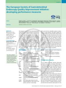 Guideline  The European Society of Gastrointestinal Endoscopy Quality Improvement Initiative: developing performance measures