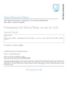 Open Research Online The Open University’s repository of research publications and other research outputs