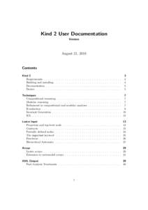 Kind 2 User Documentation Version August 21, 2018  Contents