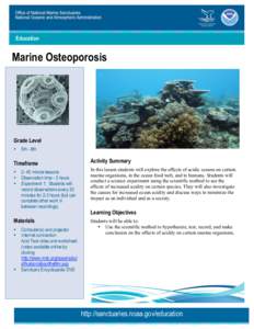 Education  Marine Osteoporosis Grade Level •