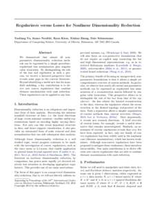 Regularizers versus Losses for Nonlinear Dimensionality Reduction