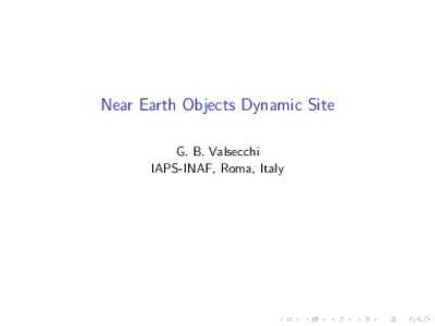 Near Earth Objects Dynamic Site
