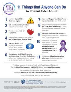 11 Things that Anyone Can Do to Prevent Elder Abuse 1 2 3