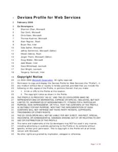 Devices Profile for Web Services