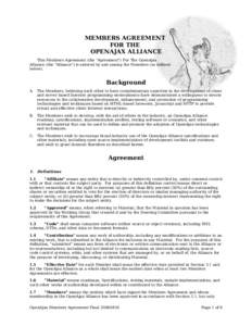 MEMBERS AGREEMENT FOR THE OPENAJAX ALLIANCE This Members Agreement (the 