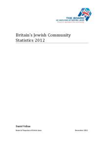 Britain’s Jewish Community Statistics 2012