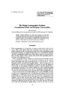Graph theory / Cryptography / Dining cryptographers problem / Vertex / Public-key cryptography / Graph / Connected component / Data Encryption Standard
