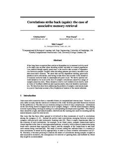 Correlations strike back (again): the case of associative memory retrieval Cristina Savin1 [removed]