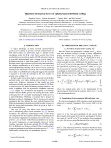 PHYSICAL REVIEW A 84, Quantum-mechanical theory of optomechanical Brillouin cooling Matthew Tomes,1 Florian Marquardt,2,3 Gaurav Bahl,1 and Tal Carmon1,* 1