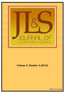 Volume 5, NumberISSN 1754-646X Journal of Literature and Science Volume 5, Number)