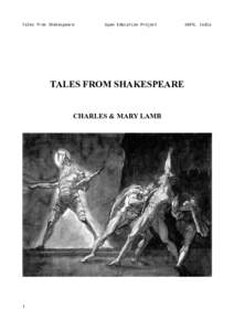 Tales from Shakespeare  Open Education Project TALES FROM SHAKESPEARE CHARLES & MARY LAMB